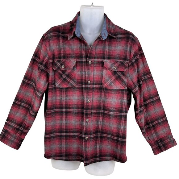 Jachs Mens XL Heritage Brawny Flannel Shacket Heavy Shirt Tartan Plaid Jacket - Picture 1 of 15